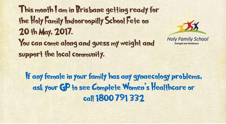 Guess Spots Weight at the Holy Family Indooroopilly School Fete